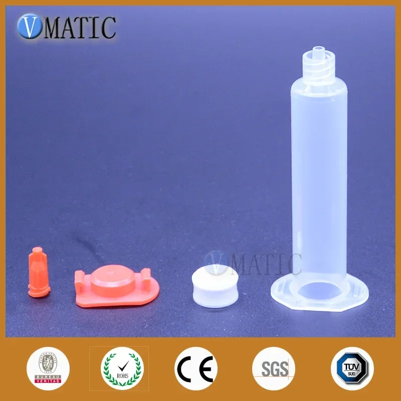 Free Shipping 30cc/ml Clear Adhesive Air Pneumatic Dispense Syringe Sets Barrel,Piston,End Cap Cover,Tip Cap Stopper 500Sets