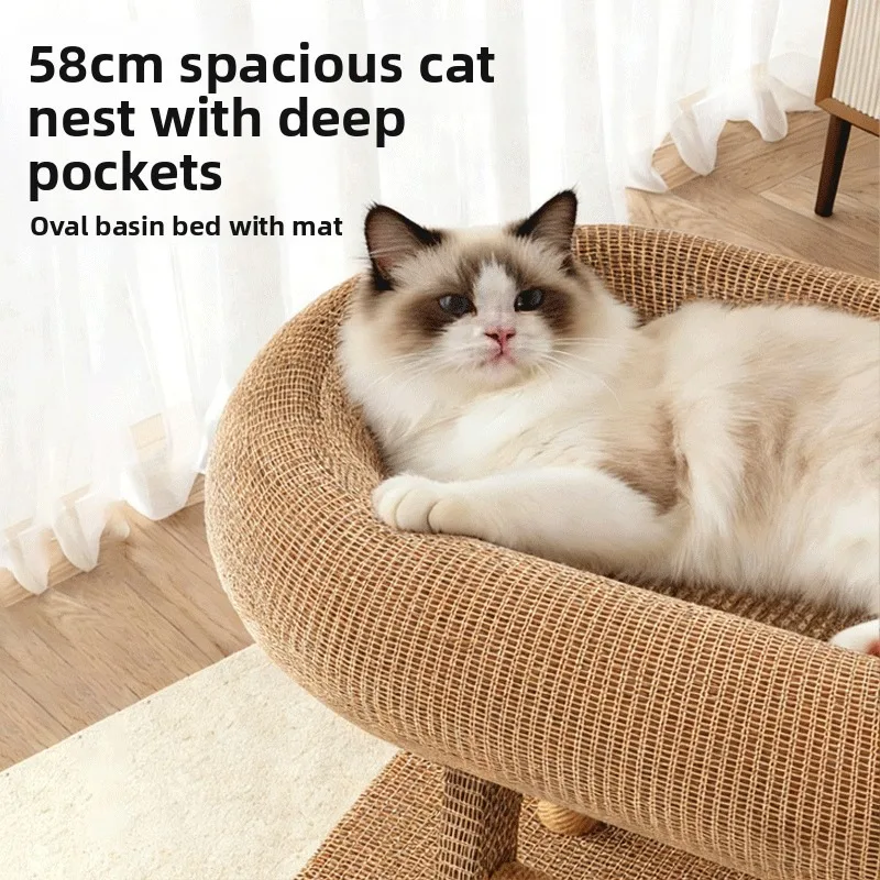 Compact Space Saving Cat Tree Climbing Frame Scratching Board Integrated Self Entertainment Cat Accessories Cat Furniture