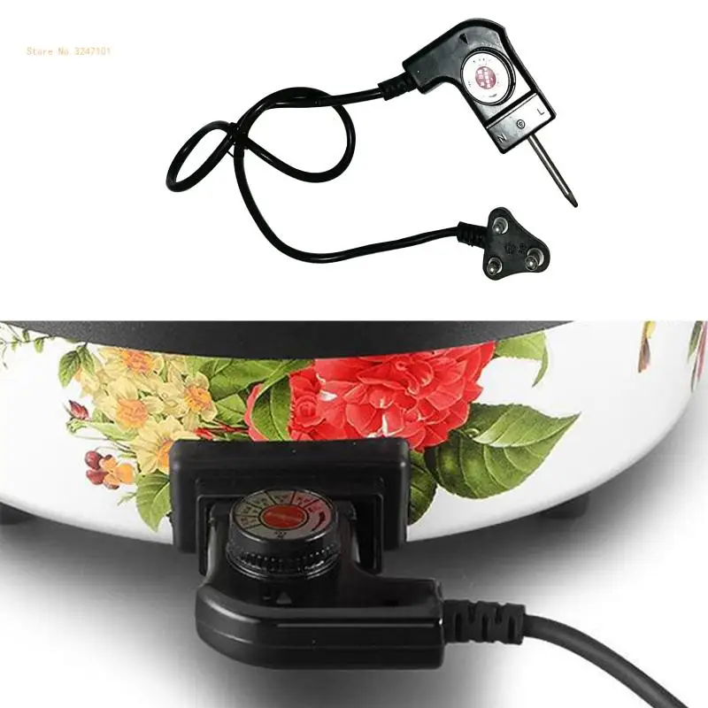 Electric Baking Pan Thermostat Control Cord US/UK/EU/CN Plug Power Cable Durable Dropship