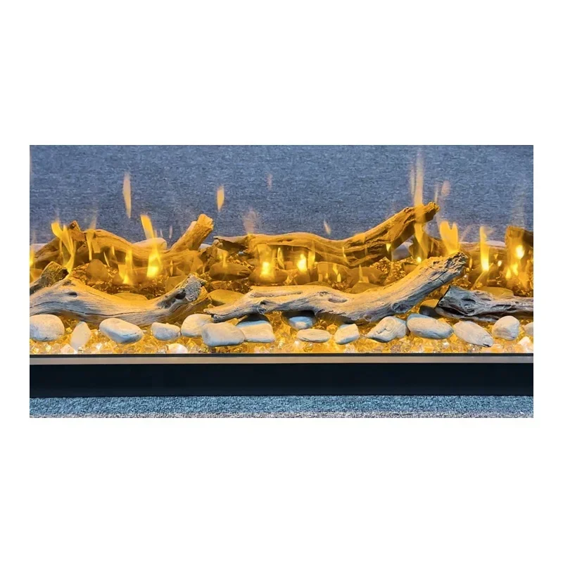 

Электрический каминРоскошный электрический камин со вставкой 3D светодиодный пламя настенный зеркальный электрический камин с функцией настенного 3-стороннего Ele