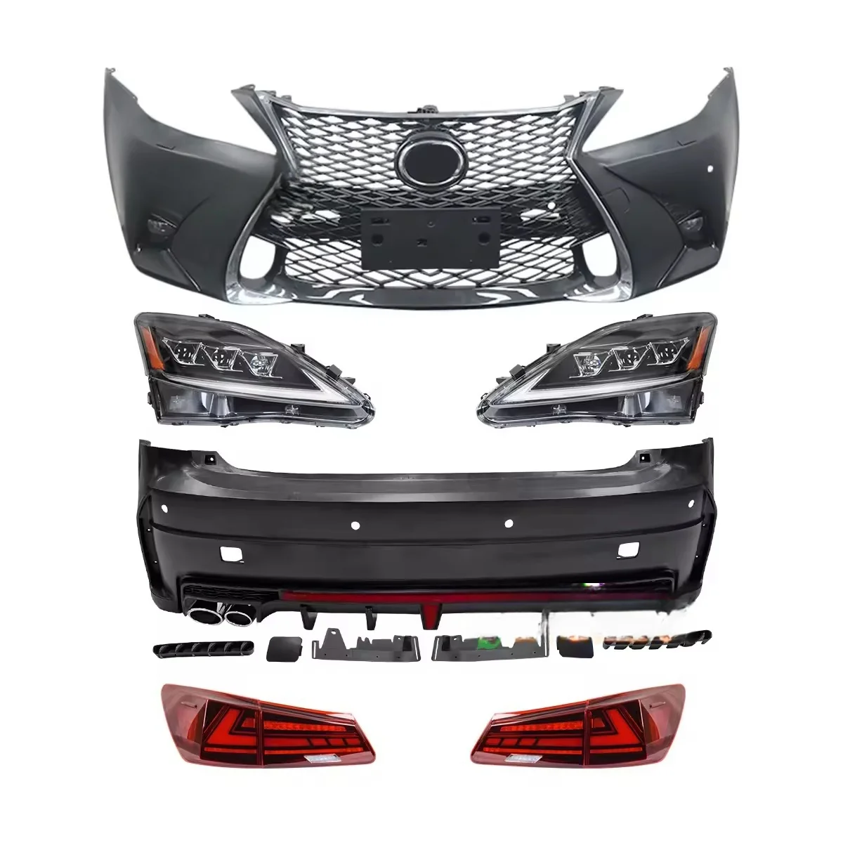

Car Body Kits Car Grille Front Headlight Taillights Front Lip Car Bumpers for Lexus IS250 IS300 2006-2012 Upgrade to 2021