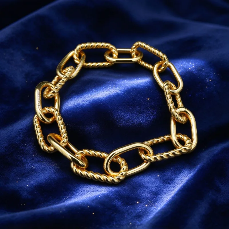 Ladies Two-tone Cable Twist Bracelet, Gold Silver Mixed Plated Intertwined Rope Chain Wristband, Classic Stackable Hand Jewelry for Dating, Banquet and Birthday Gift Present