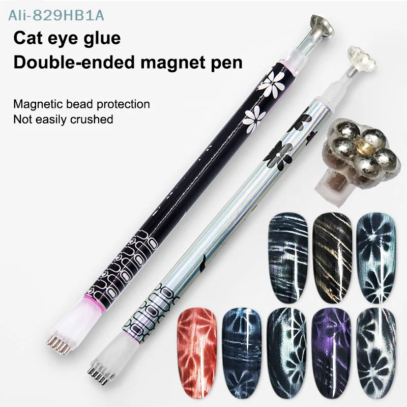 1Pc Doppio Attacco Fiore Multifunzionale Cat Eye Magnete Plum Blossom Forma Stripe Griglia Per Unghie Artistiche Magnetiche Penna Gel UV Nail Art