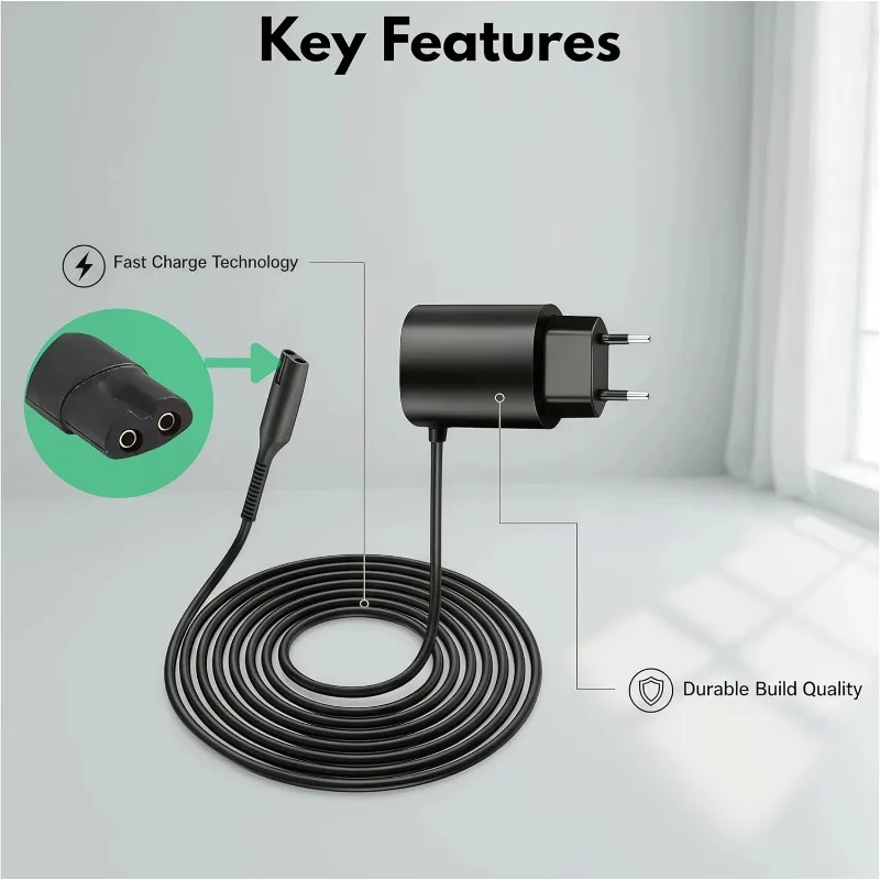 12V Shaver Charger Fit for Braun Series 7 9 3 5 1 XT5 Electric Razor 3040s 340s 9385cc 370 720 760cc 790cc 720s 7865cc