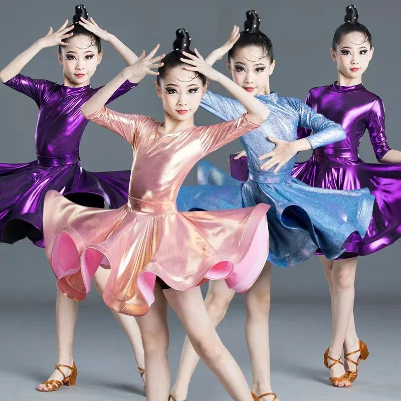 Новое платье для латинских танцев для девочек, осеннее и зимнее платье, туманное золотое часы, вечернее платье для танцев, специальное платье для соревнований, larg Новое платье для латинских танцев для девочек, осеннее и зимнее платье, туманное золотое часы, вечернее платье для танцев, специальное платье для соревнований, larg