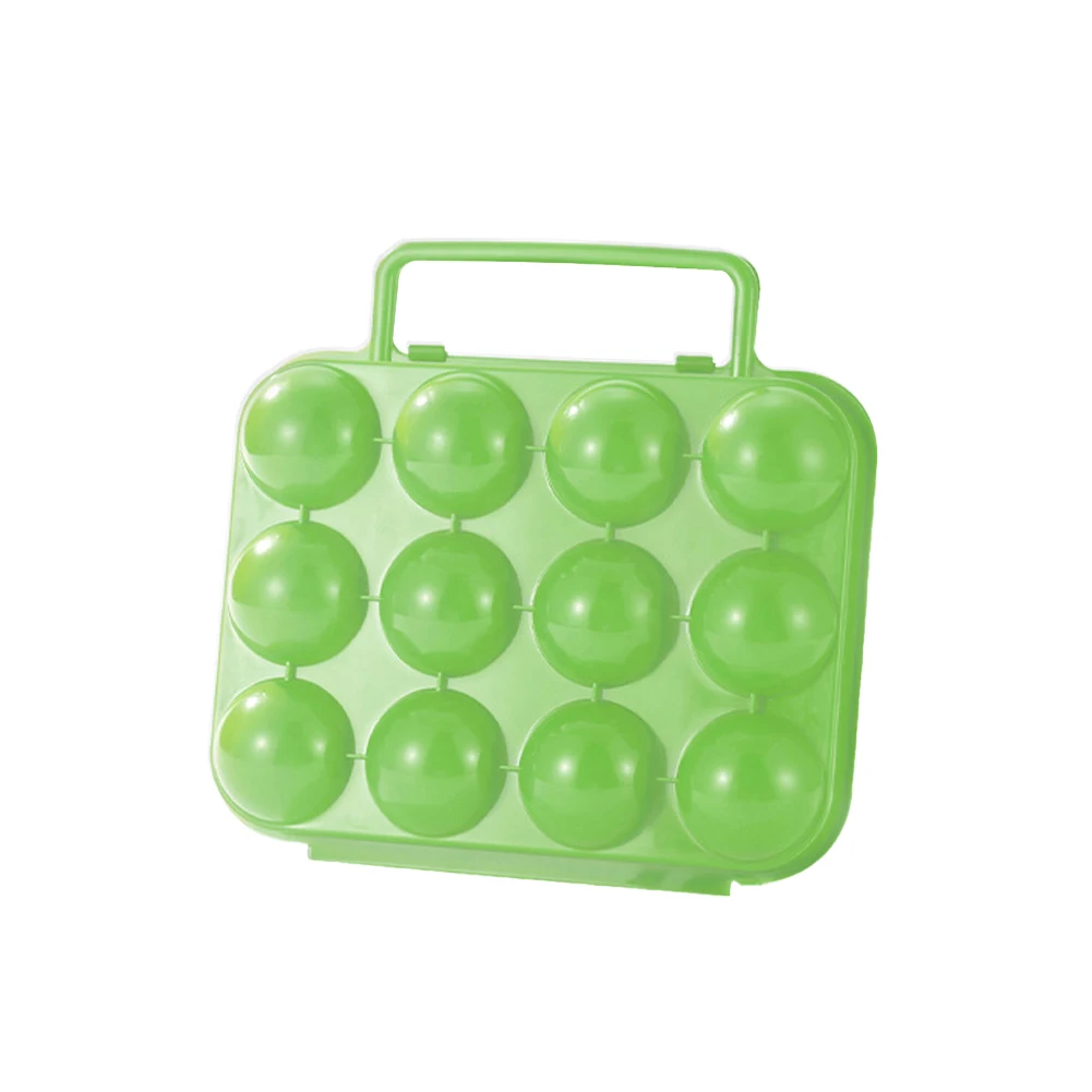 Holder Container Storage Box Handle Style Outdoor Camping Picnic Plastic 12 Eggs 20x19.5x7 Cm Bule/Orange/Green