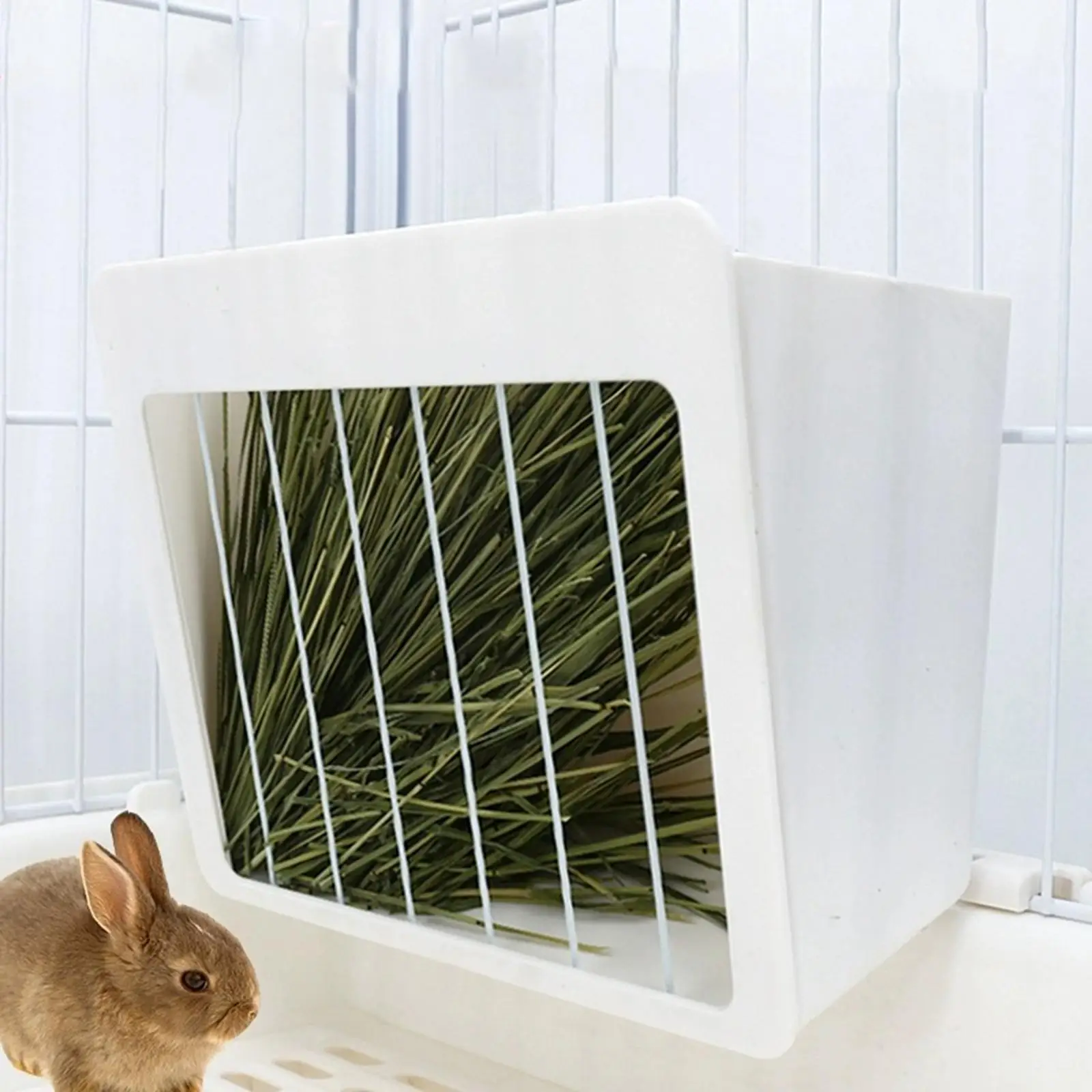 Plastic Hay Feeder Cage Mount Manger Hanging Food Dispenser Hay Rack for Rabbit Guinea Pigs Rodents Hamster Chinchillas