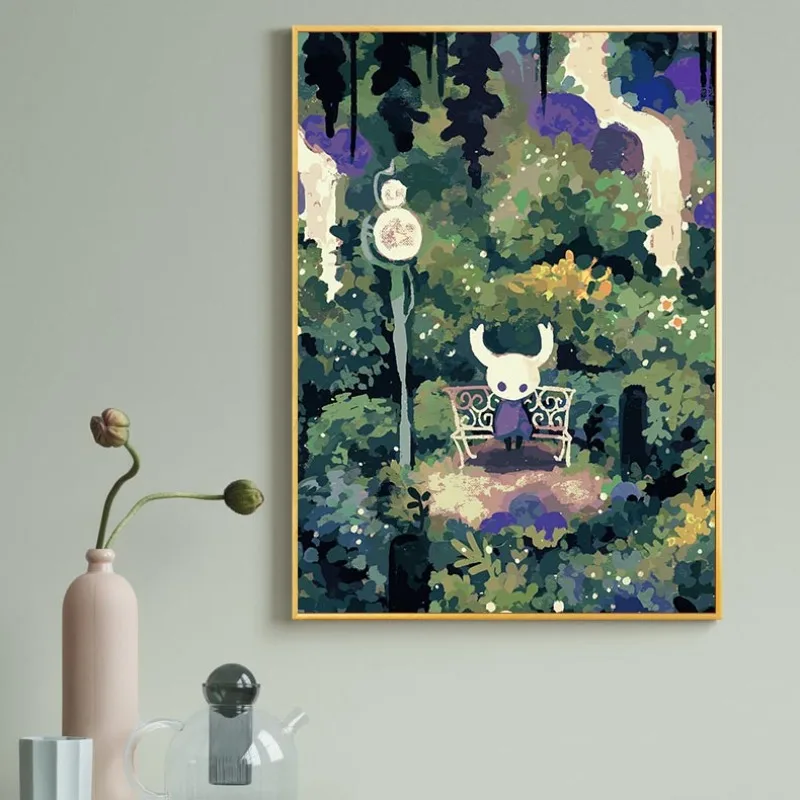Hollow Knight Grimm Troupe Boss Battle Poster Fantasy Video Game Art Print Canvas Wall Art for Living Room Gamer Gift Home Decor