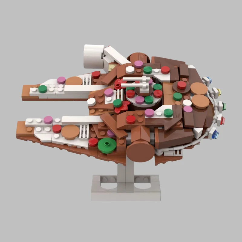 Blocos de construção de nave espacial de Natal - Kit de modelo criativo DIY, brinquedo educacional STEM para crianças e adultos, coleção de presentes de feriado