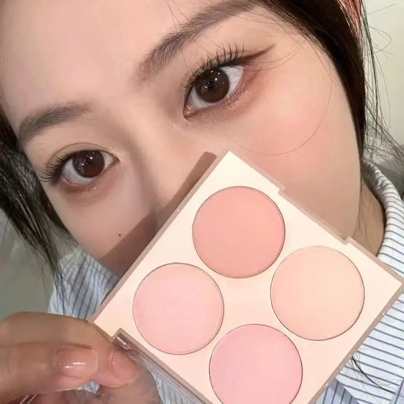 Korean four-color blush,ice cream color,low-saturation pink/blue/purple,naturally brightening & contouring,perfect holiday gift image 3