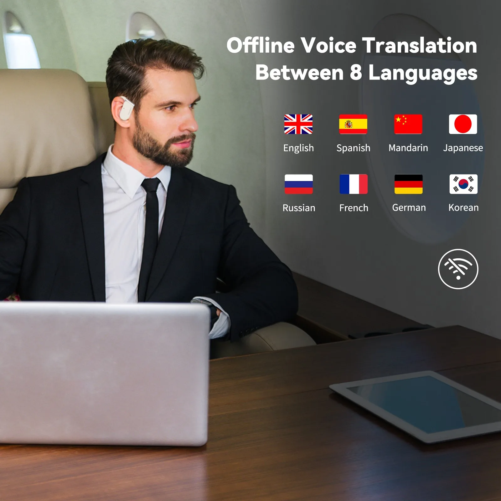 Auriculares con traductor Wooask M9, auriculares con traductor bidireccional en tiempo Real, dispositivo traductor de 144 idiomas, precisión del 98%, modelo más nuevo