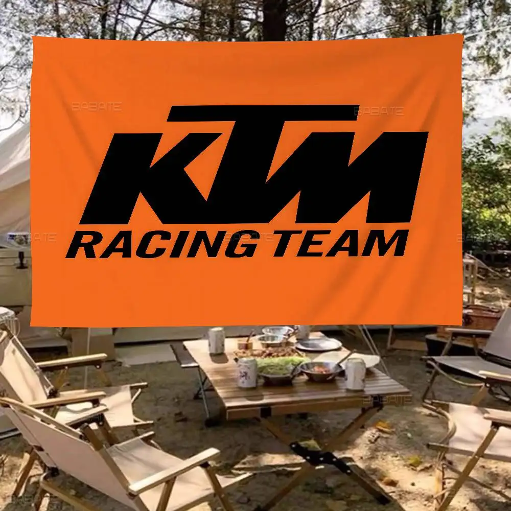 Classic Motorcycle Logo K-Ktm Small Size Cheerleading Banner Hand Pulled Flag Outdoor Atmosphere Flags