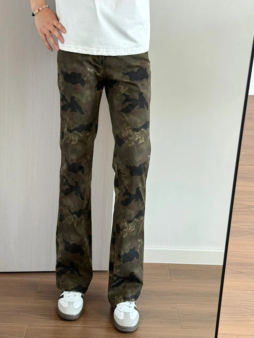 Slim Fit Camouflage Denim Jeans Straight Leg Wide Leg Pants for Men And Women Youthful Style Casual Wear Summer Season