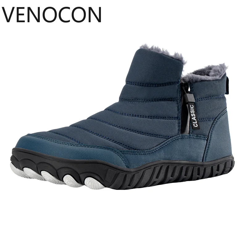 VENOCON Barefoot Wide Toe Box Feet Athletic Leather Upper Winter Thermal Snow Boots Sneakers Shoes Footwear For Man Woman