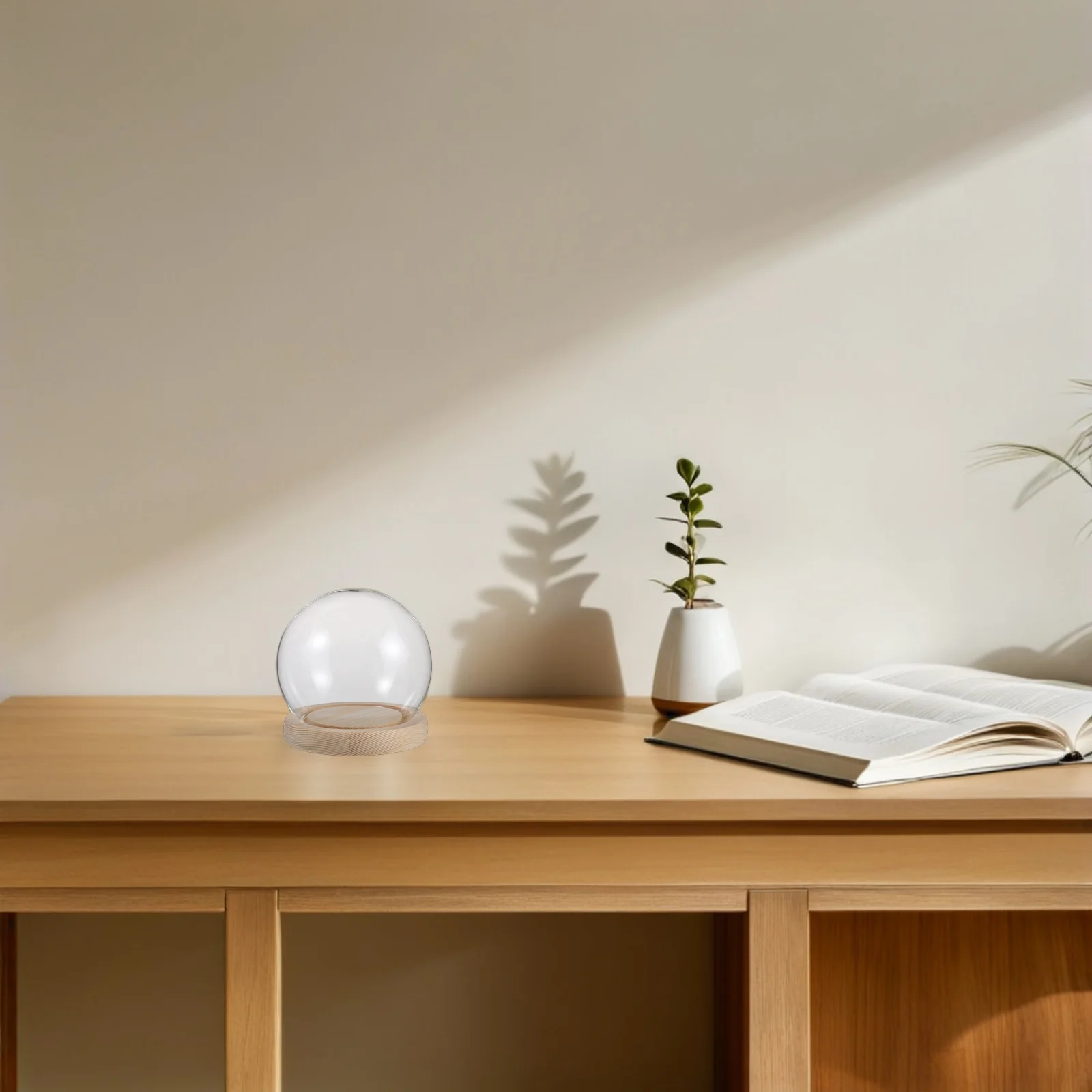 1 مجموعة زجاج مستدير عرض قبة غطاء شفاف للزهور المحفوظة الطين أرقام ديكور سطح المكتب زخرفة قاء زجاجي #6