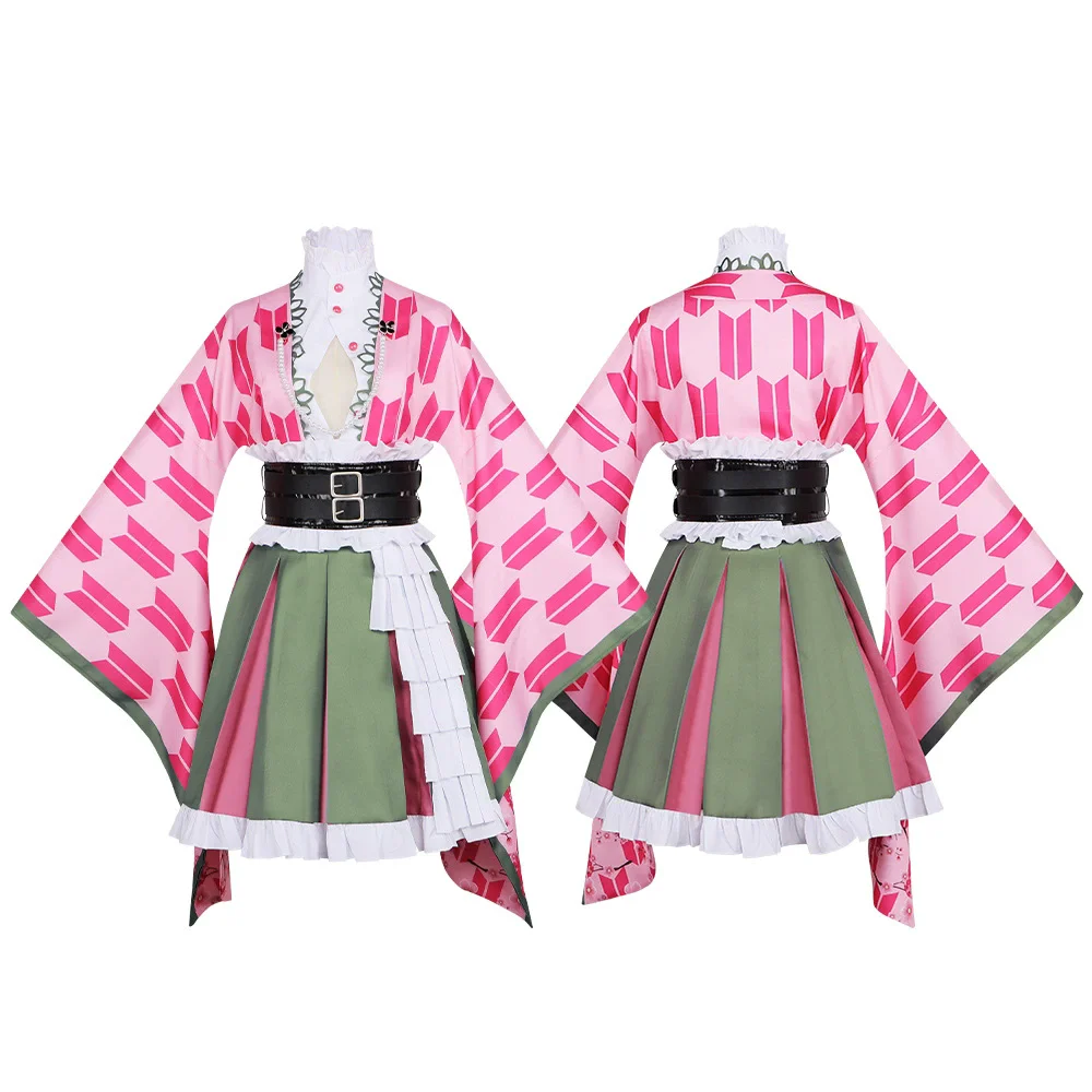 

Anime Kanroji Mitsuri Cosplay Costume Anniversary Kimono Women Halloween Carnival Cosplay Kanroji Mitsuri Outfits