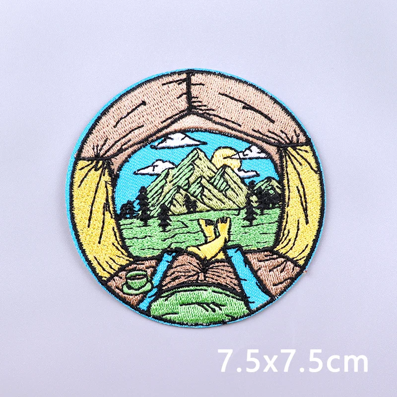 1-5 PCS/Lot Mountain Adventure Patch Iron On Patches For Clothing Sticker Outdoor Camping Embroidered Patches On Clothes Stripes