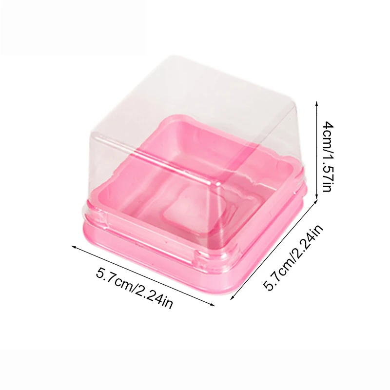 10/50Pcs Plastic Square Moon Cake Boxes Egg-Yolk Puff Container Golden Packing Box Square Blister Egg Yolk Pastry Box