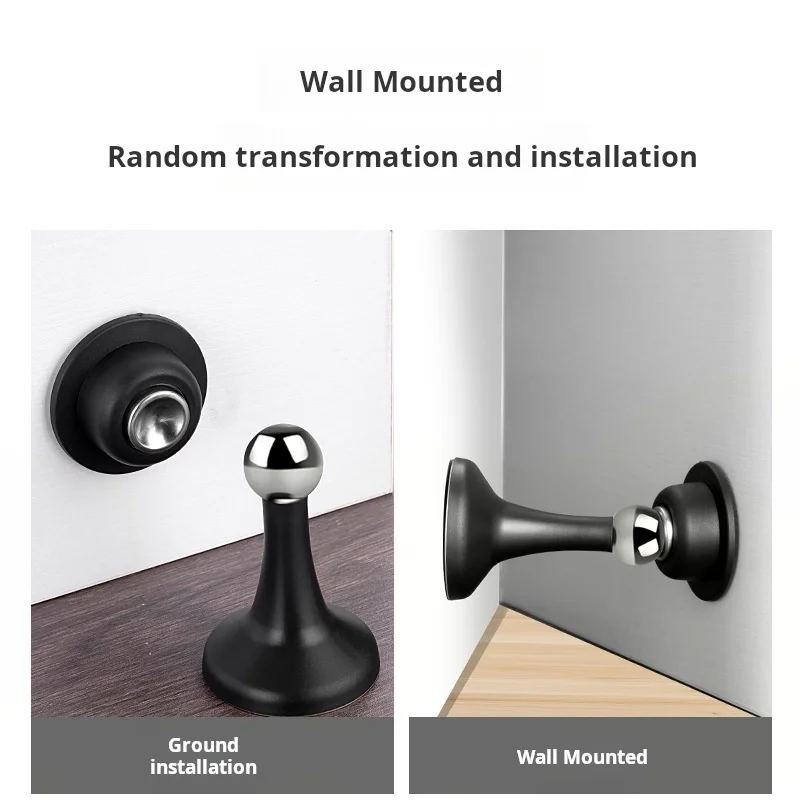 

No-Drill Strong Magnet Door Stop Silicone Door Bumper for Bathroom And Bedroom - Long-lasting Door Blocking Absorber Pad