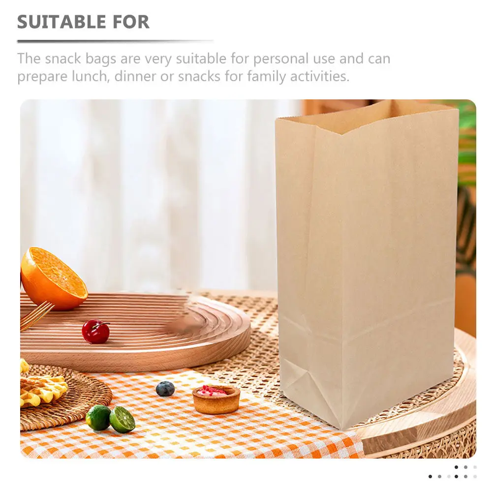 

20Pcs Oil Resistant Bakery Bags Kraft Paper Bread Packing Snack Lunch Dessert Party Packing Bags Paper Sandwiches Bag