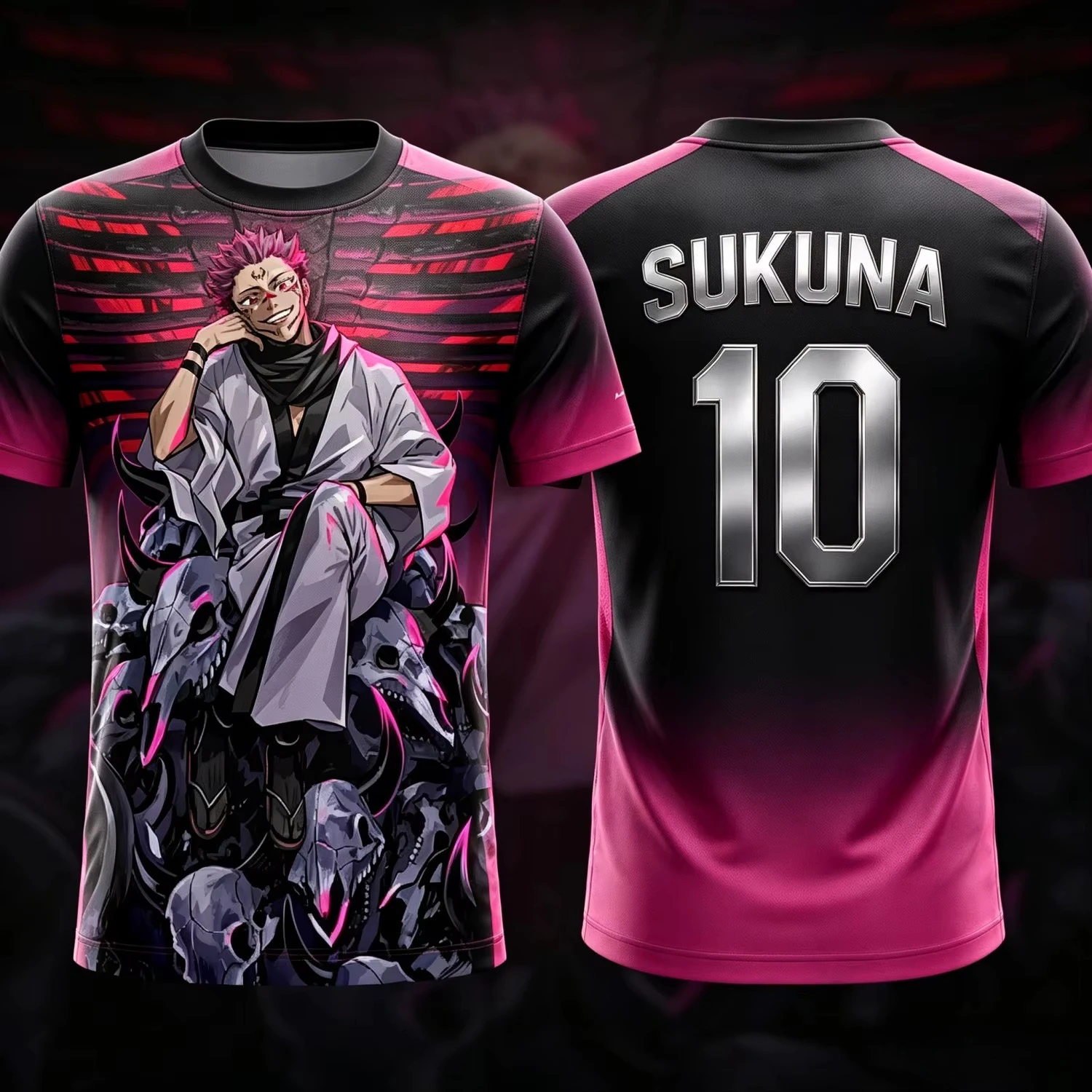 2026 Summer Jujutsu Kaisen Retro Cosplay T-shirt Men's 3D Printed Jiu Jitsu Short-sleeved Family Unisex Children's Sports Shirt