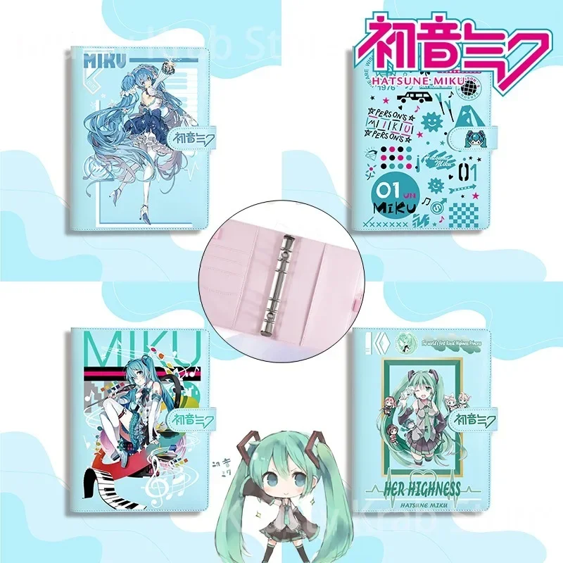 

Тетрадь Hatsune Miku, милые кожаные журналы, 80 страниц, записная книжка с вкладышами и магнитной кнопкой, аниме, студенческие канцелярские принадлежности, милый подарок