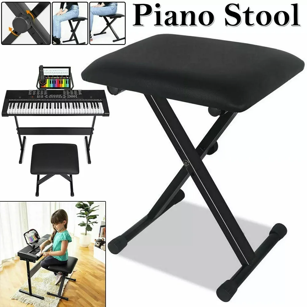 X Style Soft Leather Single Adjustable Electronic Keyboard Piano Bench Piano Stool