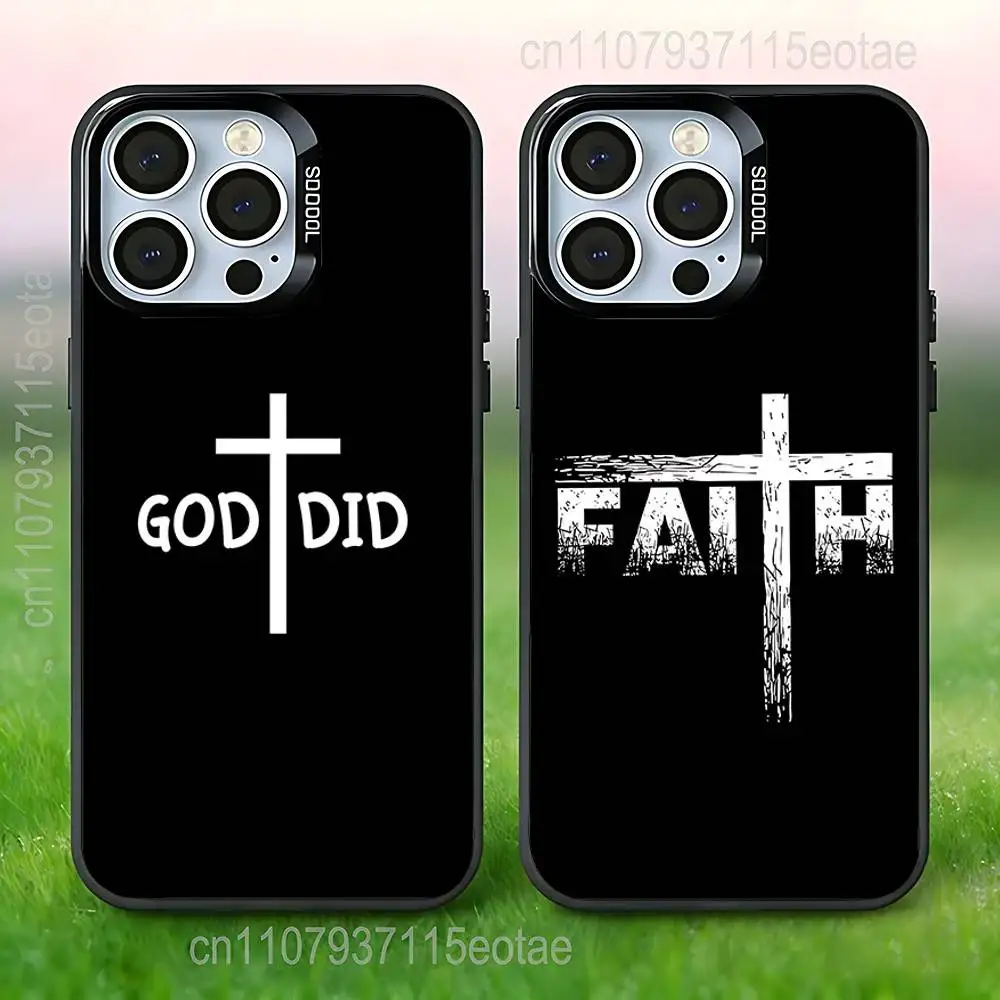 

Jesus Christian Simple Cross Phone Case For iPhone 17,16,15,14,13,12,11,Pro,Max,Plus,E,Air,Mini Black Tpu IMD Cover