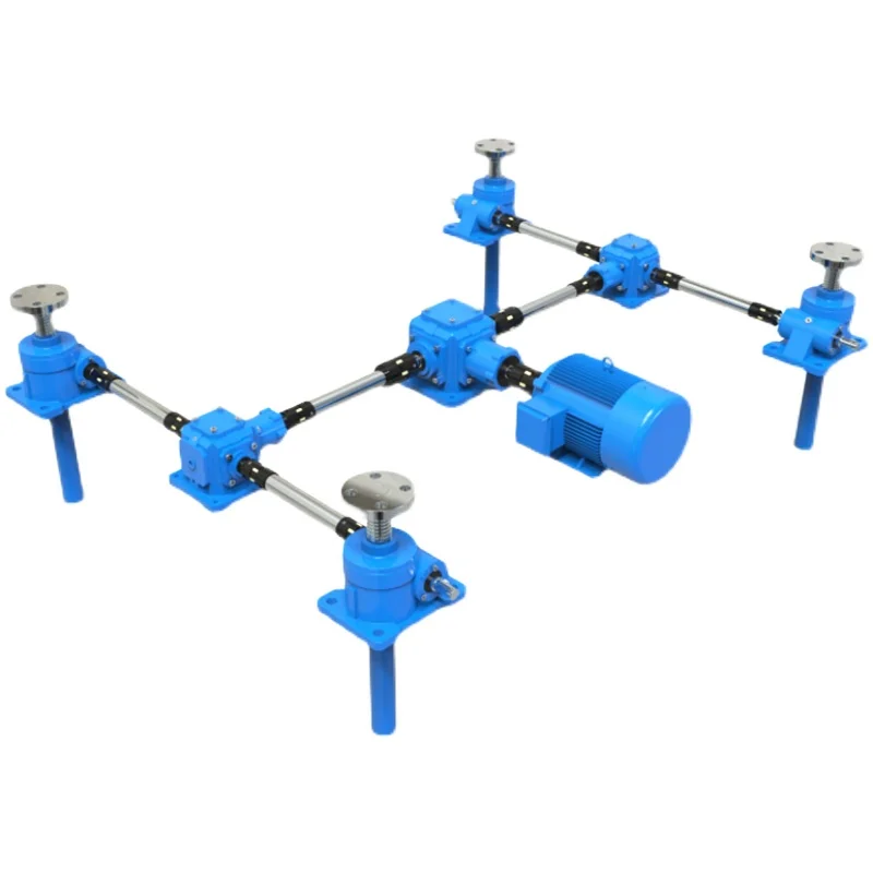 Worm wheel screw lift, small, four linkage lifting platforms, hand-cranked electric lifting platform