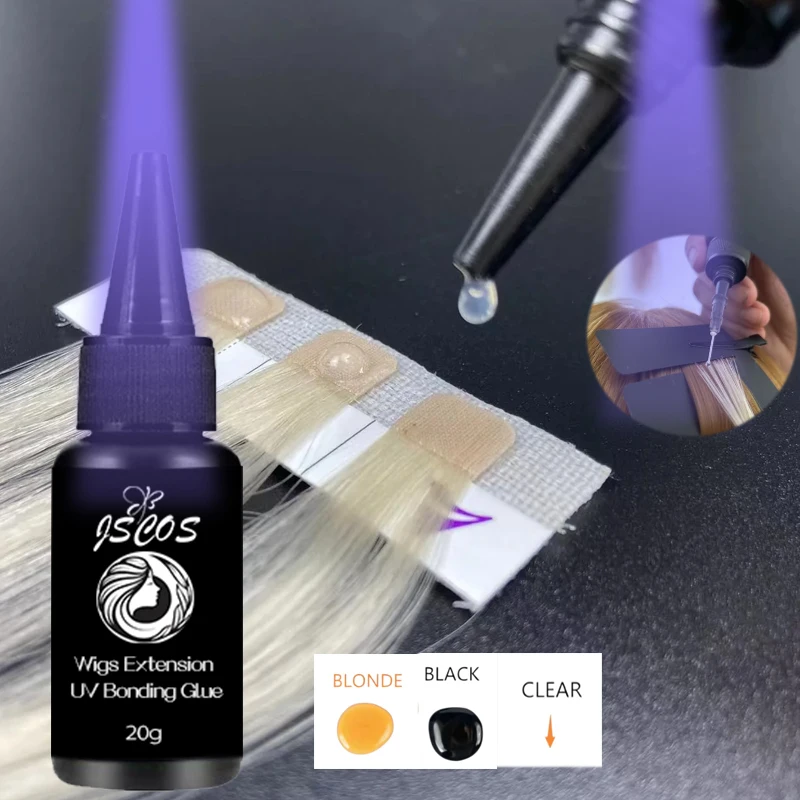 

Fast Drying UV Light Hair Extension Glue TPO Free Strong Adhesive Glue Clear/Brown/Black for UV Light Hair Extension tool