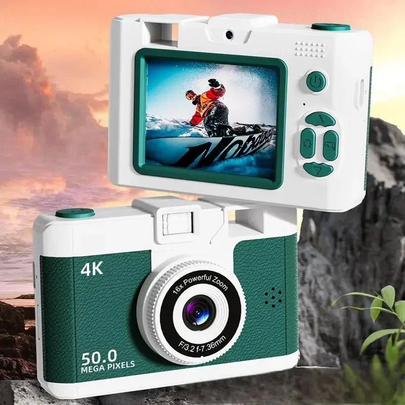 HD Digital Camera Retro Dual Lens Mini Portable Camera for Travel Students Photography with Multi Function Compact Design