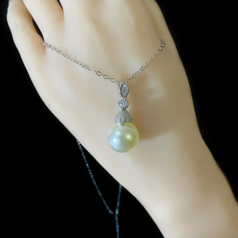 MDLMoissanite1style الأحجار الكريمة اللؤلؤ قلادة NVnv مطلية بالذهب أعماق البحار الأسترالية الأبيض شل حبة قطرات قلادة #4