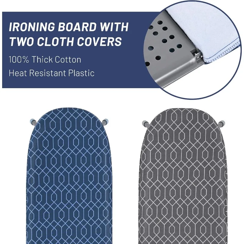 Tabletop Ironing Board with Iron Rest, Small 2 Heat Resistant Cover, Portable wiht Non-Slip Feet for Home Travel Use