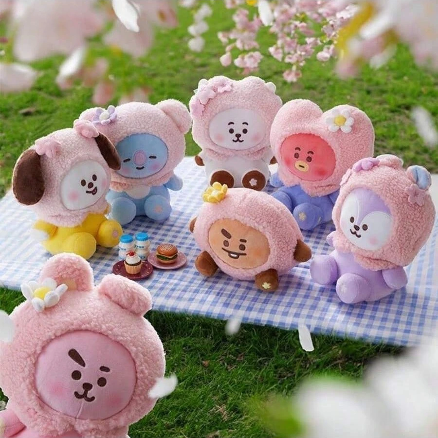 Peluche de la serie Sakura de BT21 KPOP, muñeco de peluche del grupo juvenil Bulletproof, regalos para fans, regalos de cumpleaños, regalos para parejas, regalos para adultos