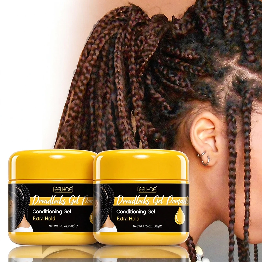 2 Pack Braiding Gel Moisturizing Edge Control  & Tames Frizz, Hair Braiding Gel for Cornrows, Locks, & Twisting, for Women & Men