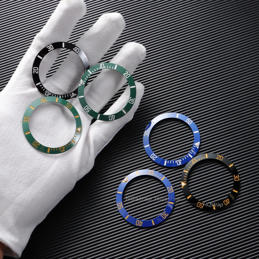 HQSTRAP Ceramic Alloy Watch Bezel for Rolex Digital Outside Diameter 40mm for Submariner Watches Accessories Repair Tool