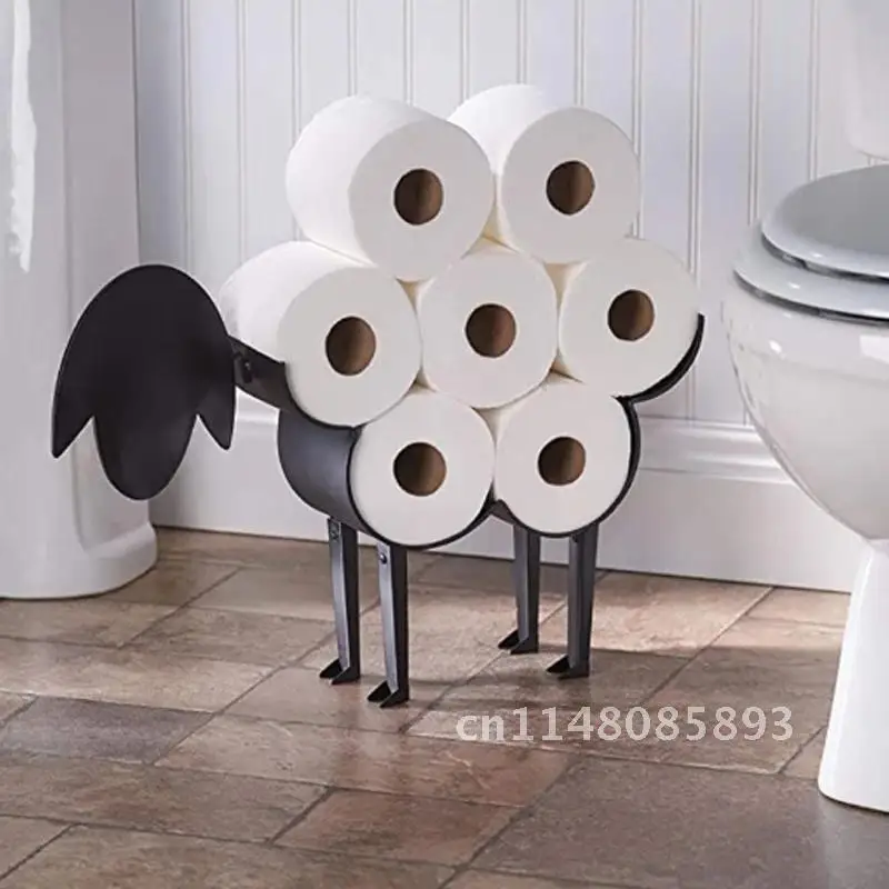 

Sheep Decorative Toilet Paper Holder - Free-Standing Bathroom Tissue Storage Toilet Roll Holder Paper Bathroom Iron Storage