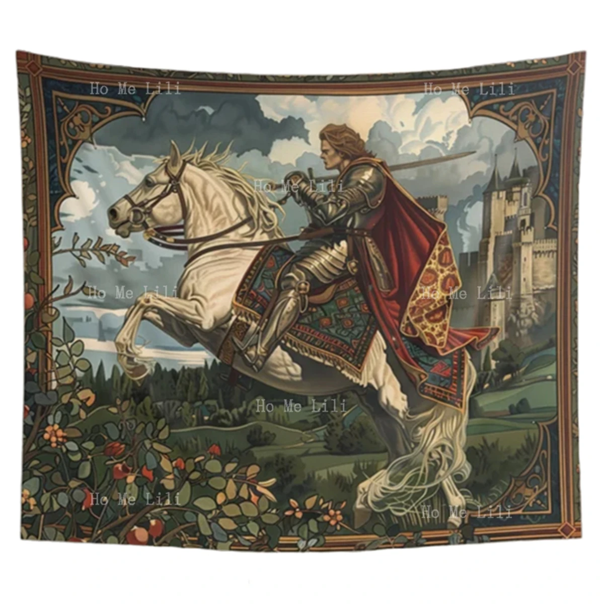 Renaissance Medieval Tapestry Gothic Wall Art King Arthur Wall Hanging