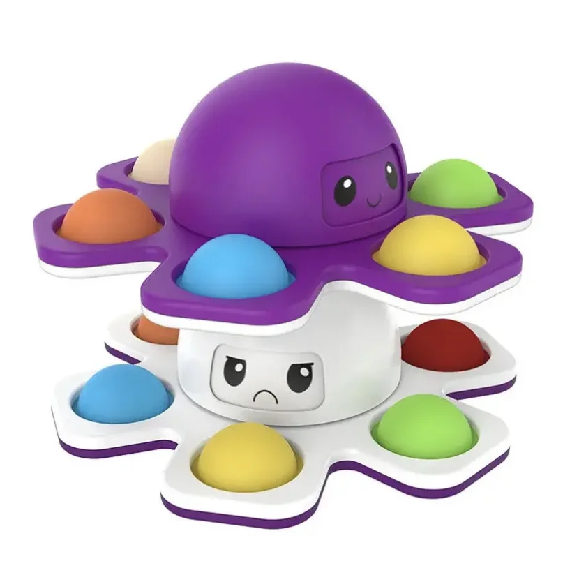Rosto mudando polvo girando dedo giroscópio descompressão brinquedo criança dedo empurrando bolha movimento fidget quebra-cabeça ansiedade presente
