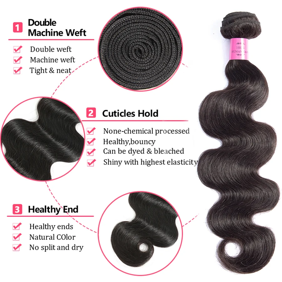 Queenlike-mechones de pelo ondulado brasileño 100% humano, pelo suave de alta calidad, 30 y 32 pulgadas de grosor