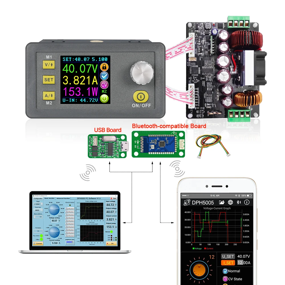 RD DPH5005 convertitore Buck-boost corrente a tensione costante programmabile controllo digitale alimentatore multimetro LCD a colori 50V 5A