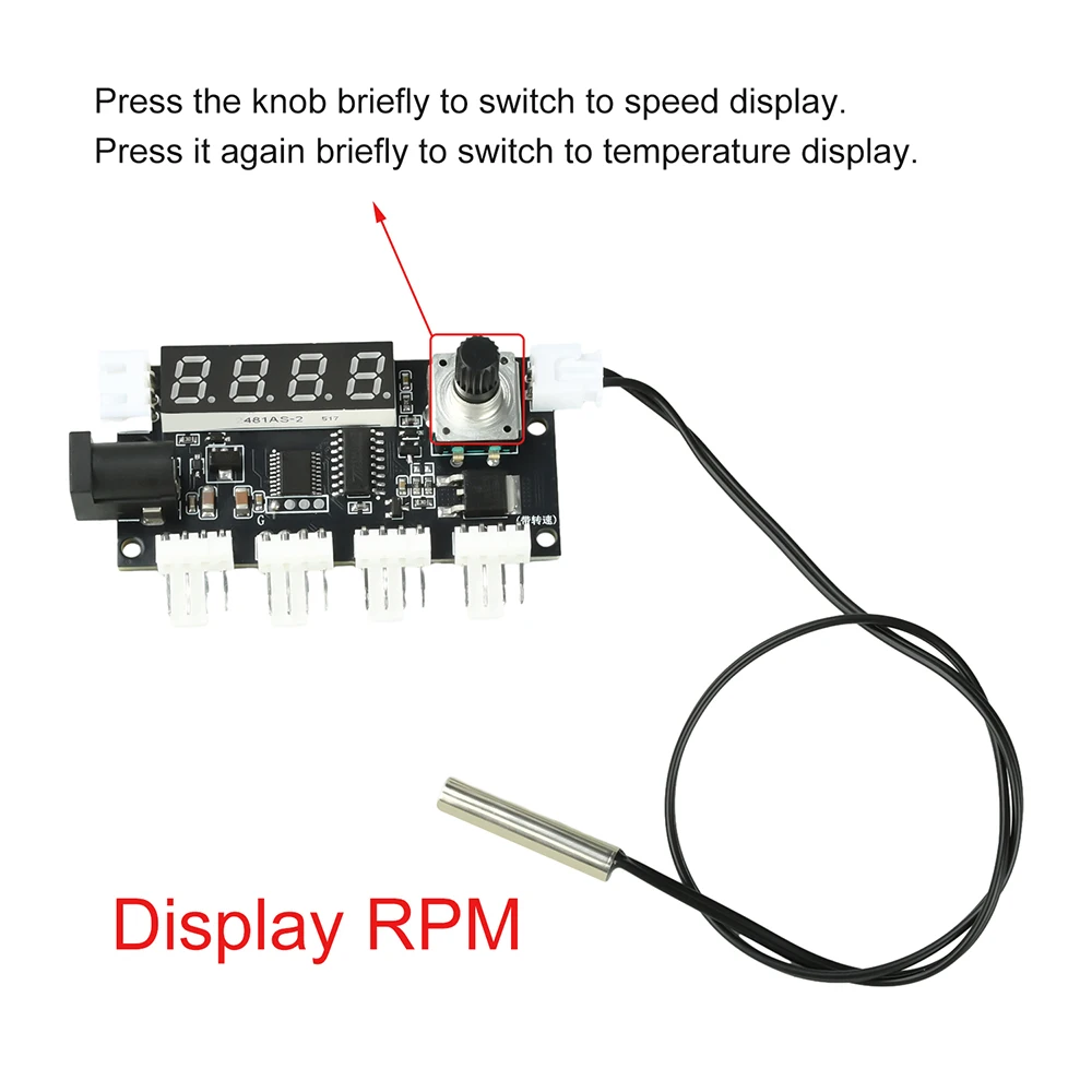 4-Kanal PWM Lüfterdrehzahlregler mit Intelligenter Temperaturregelung DC 5-24V 5A Motorsteuermodul für Kühlsysteme – Detail 13