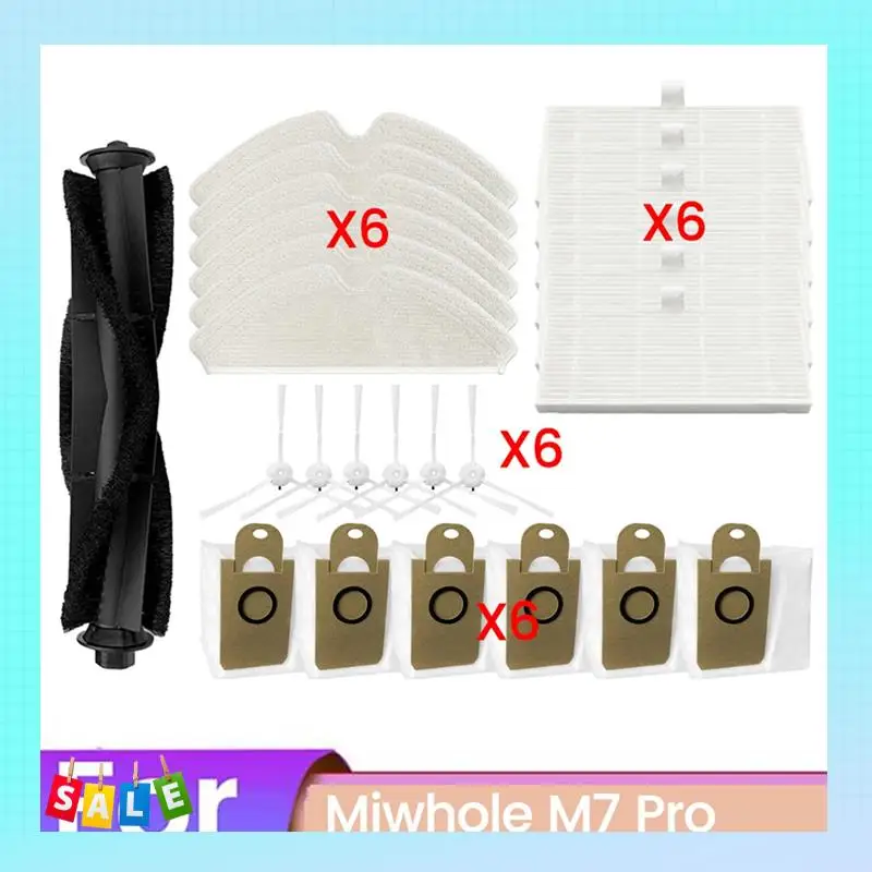 

A56X для Miwhole M7 Pro робот-пылесос, щетка для пылесборника, фильтр и ткань для швабры, запасные части, аксессуары