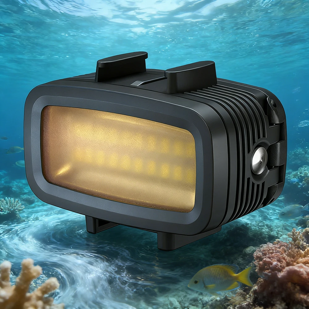 

Светодиодная подсветка для спортивных камер, совместимая с Gopro, DJI, Insta 360, Sony, Canon, для подводной съемки, с 3-цветной картой палитры, 1000 люмен.