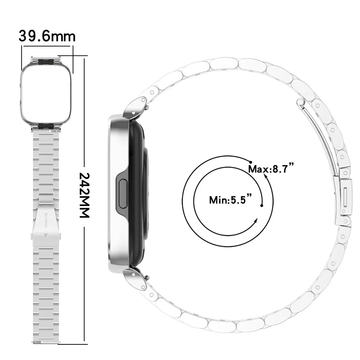 Stainless Steel Strap+Case for Redmi Watch 3 Active Metal Bracelet Bumper for Redmi Watch 3 Lite Band Cover Correas Protector