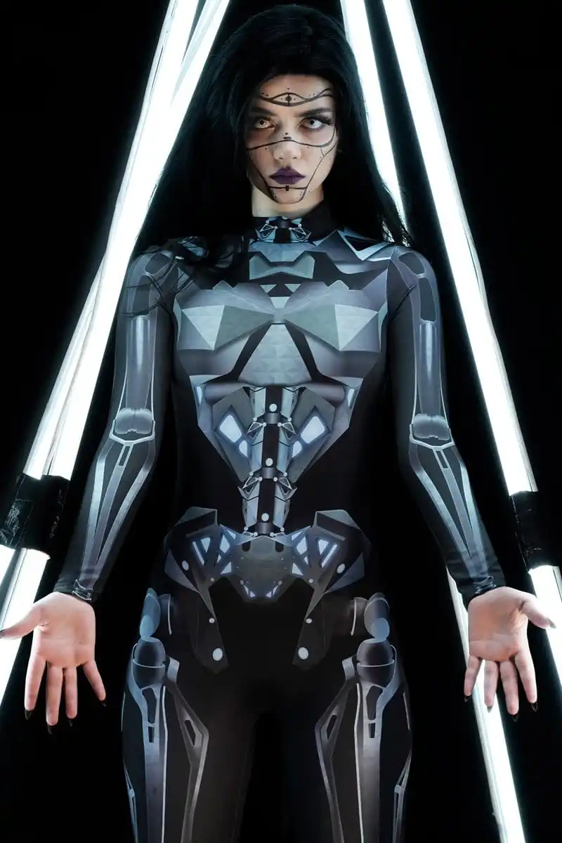 Zaw aland Roboters piel Digitaldruck Bodysuit Phantasie Catsuit Erwachsenen Cosplay Kostüm Zentai Overall Frauen Halloween lustige Kleidung