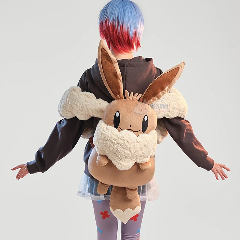 

Hot Anime Pokemon Eevee Bag Penny Backpack Cosplays Large Plush Toy Cute Capacity Stuffed Plushie Doll Pillow Children Gift