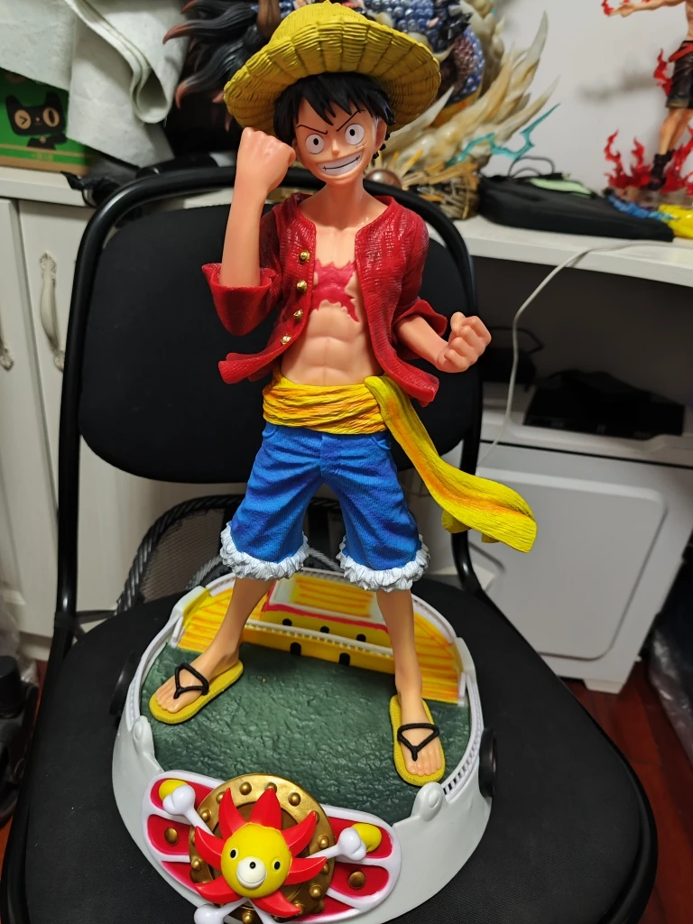 One Piece Thousand Sunny Luffy 50cm Action Figure Cartoon Statue Model Toy Room Desktop Decoration Collection Kid Birthday Gift