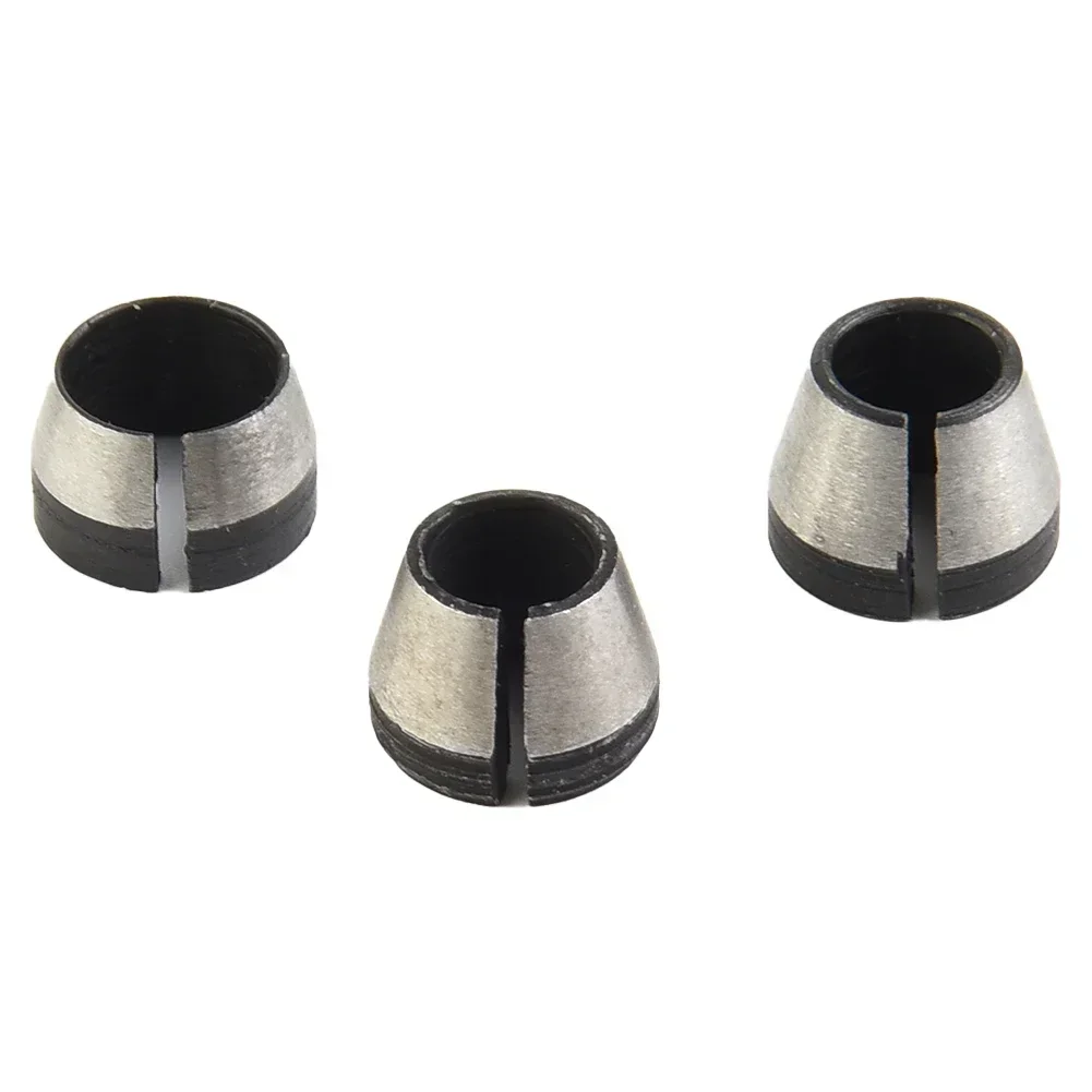 Portabrocas de 3 piezas, accesorio adaptador de cortador de fresado de carpintería, 6mm, 6,35mm, 8mm, acero al carbono para máquina de corte de grabado