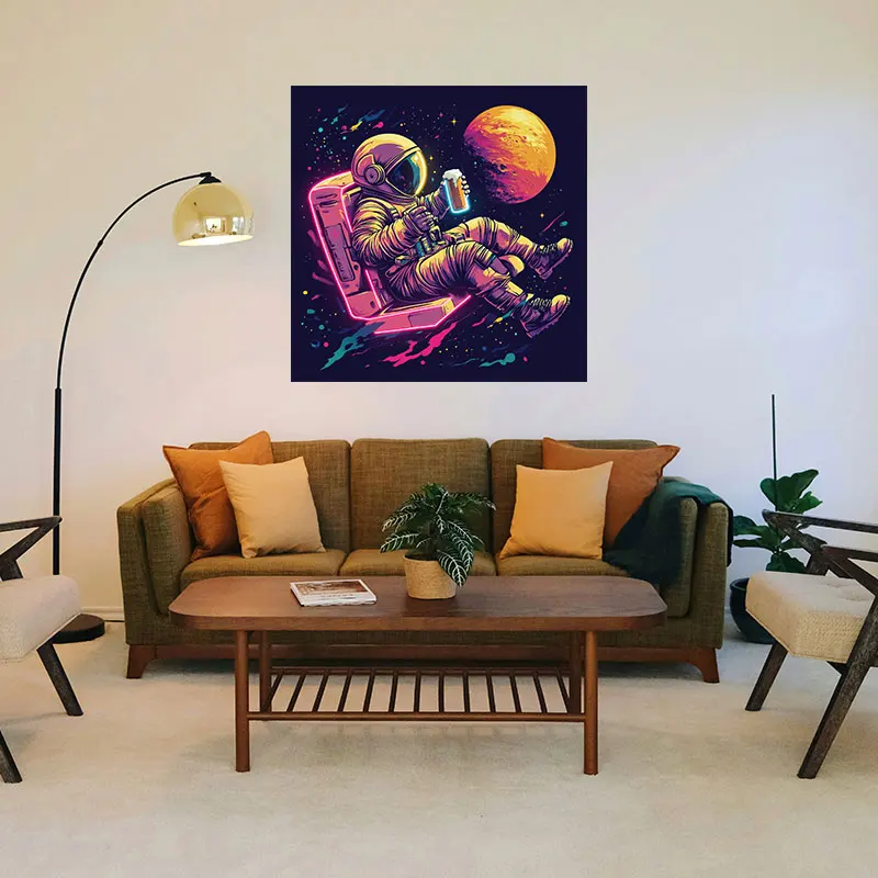 Astronaut Floating Neon Sign - Astronaut with Beer LED Neon Light for Space Lovers, Perfect for Home, Bar, Game Room Decor